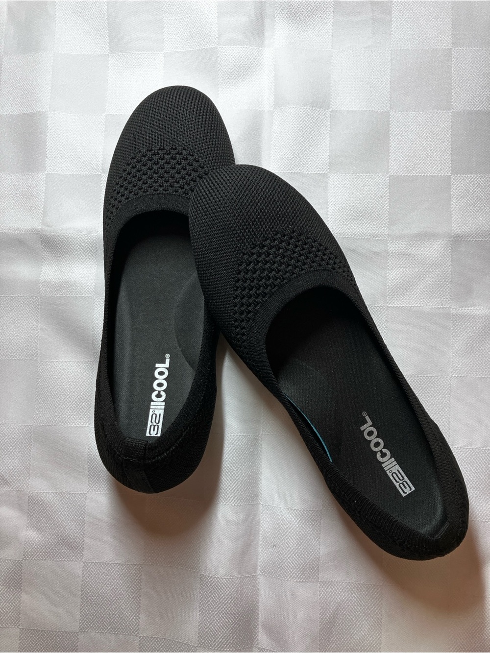 32 Degrees Women's Flex Knit Black Slip-On Ballet Flats, 7